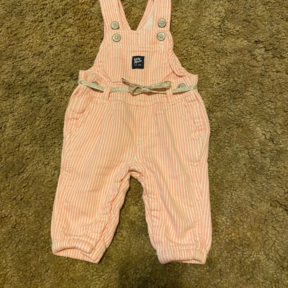 OshKosh B'gosh Pink Striped Kids Overalls